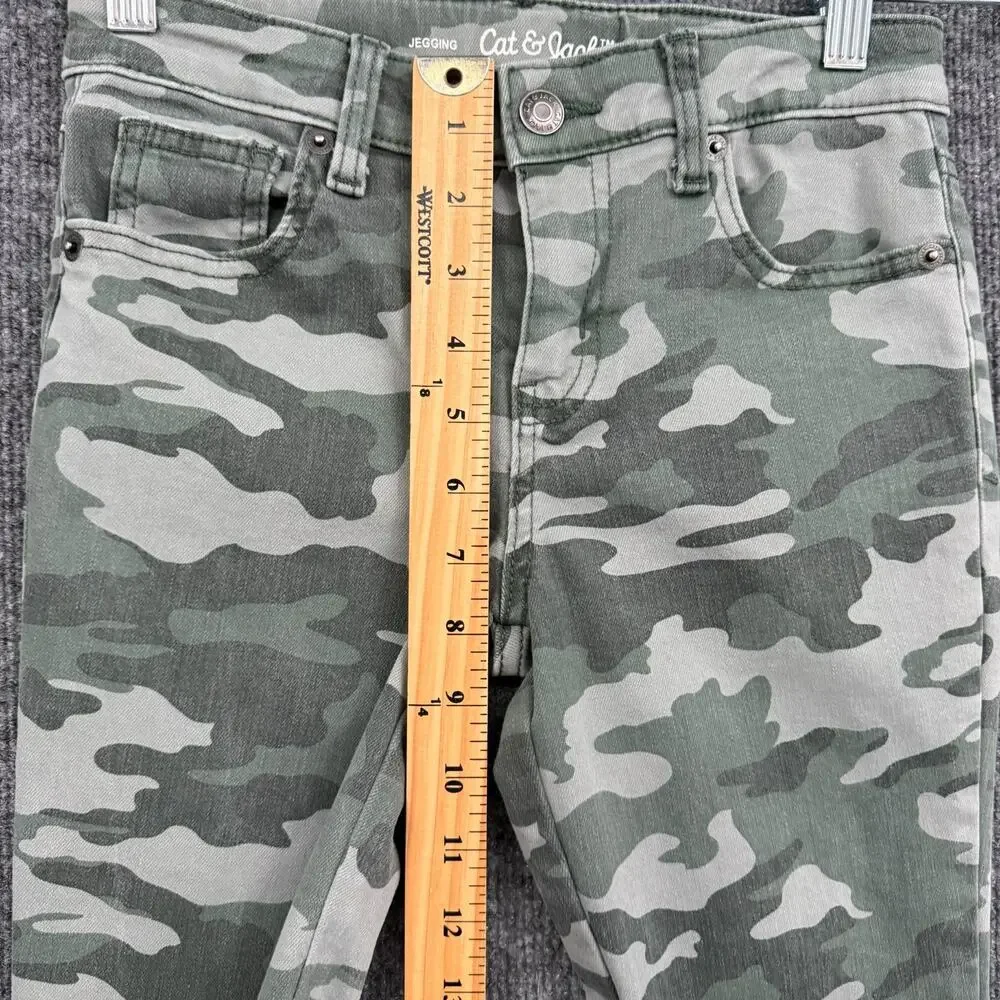 Cat & Jack Girls Camouflage Camo Jeggings Size 10 Stretch Adjustable Waist